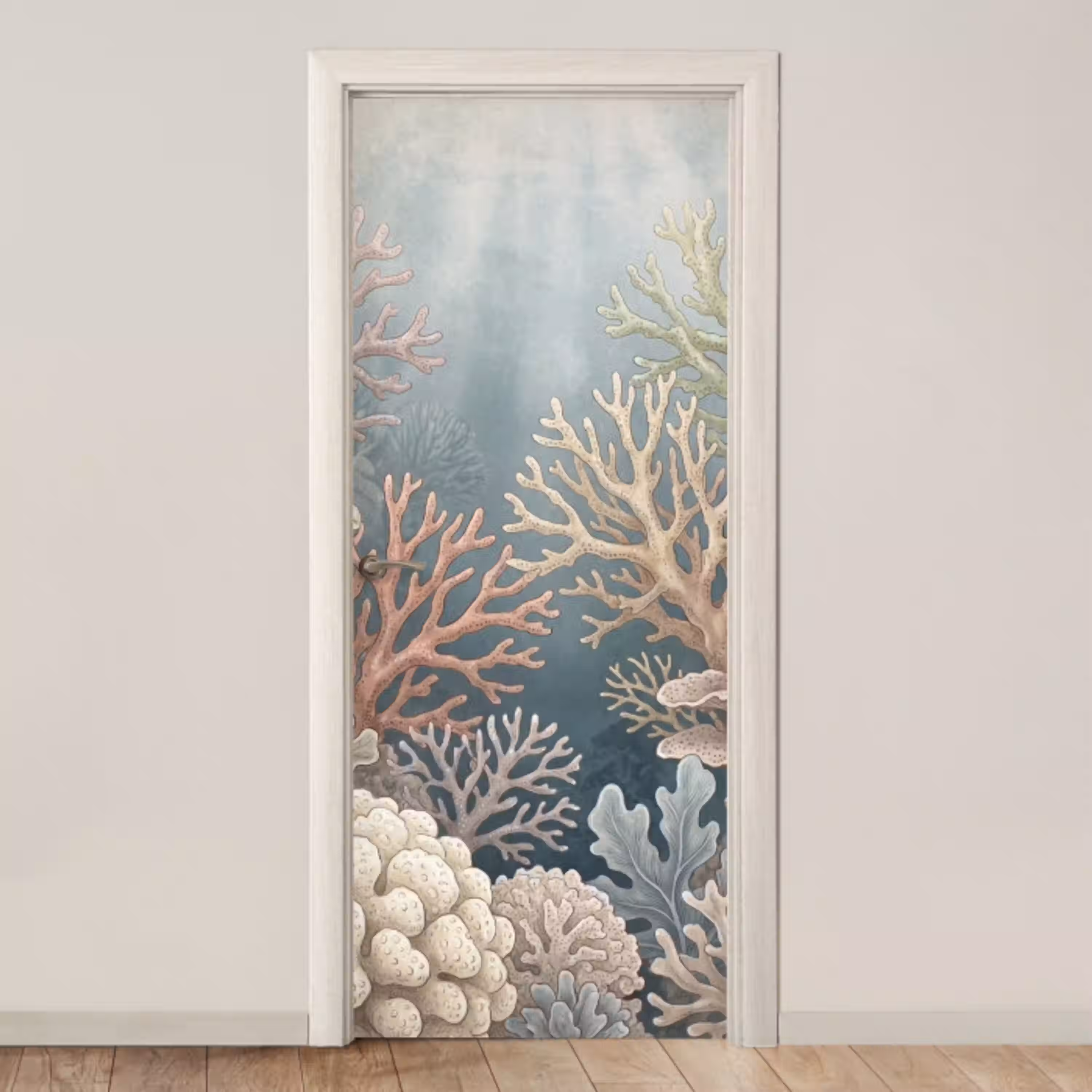 Koraal - Zeeleven - Onderwater - Illustratie - Natuur deurposter klein -3d_beige
