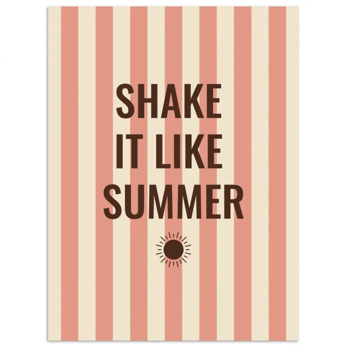 Zomer - Quote - Strepen poster papier klein -3d