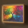 Boom - Kleurrijk - Modern - Abstract Light Box met batterij (Wandlamp) middel -z3d_website