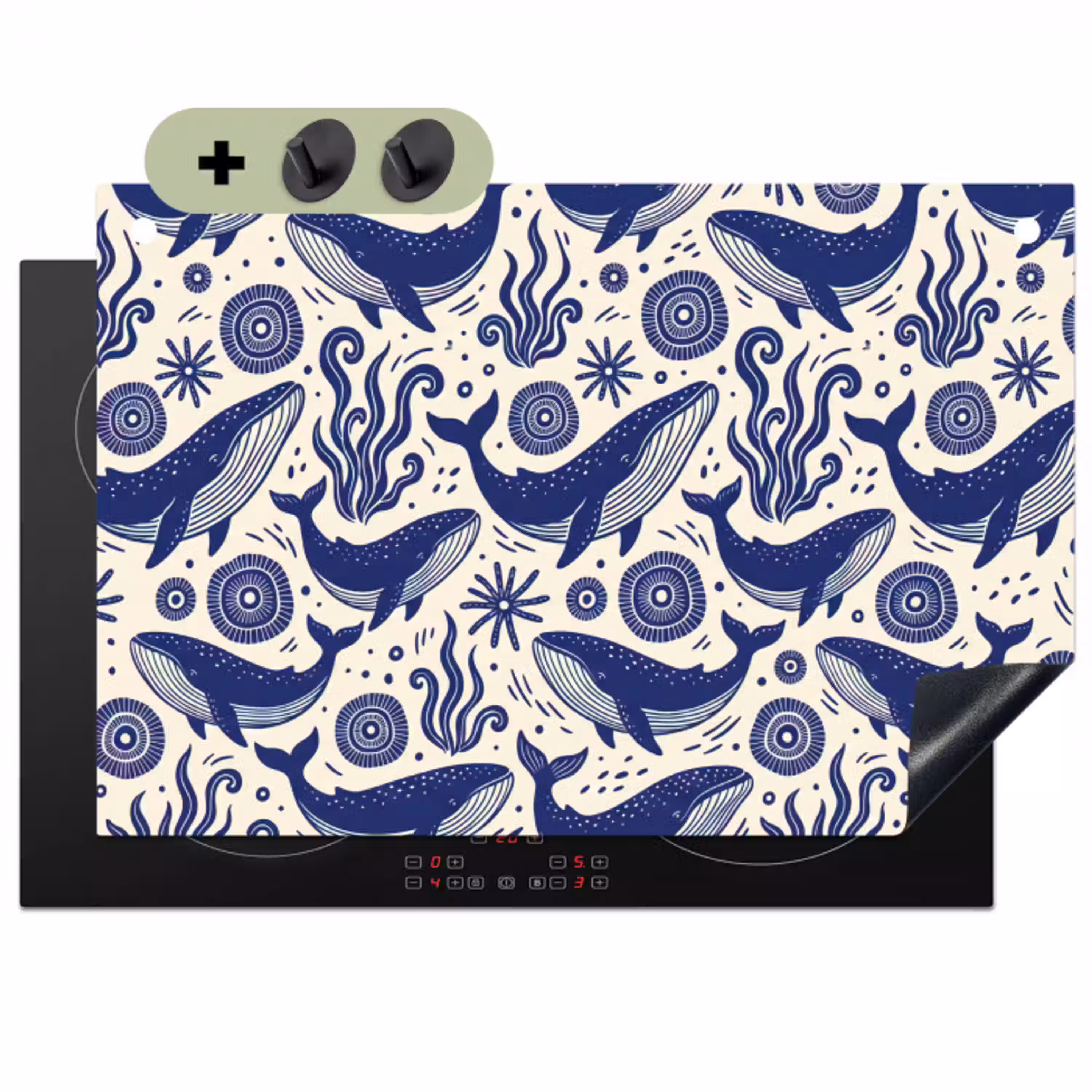 Walvis - Onderwater - Dieren - Abstract - Blauw Inductie beschemer met haakjes klein -3d