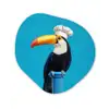 Tucan - Sokkel - Vogel - Koksmuts Wandcirkel Organisch Plexiglas middel -3d