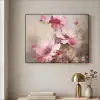 Bloemen - Roze - Kunst - Watercolor Textielframe zwart klein -sfeer2