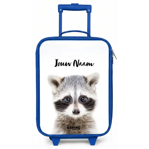 Rachid Racoon Kinderkoffer - Blauw klein -zz3dotto