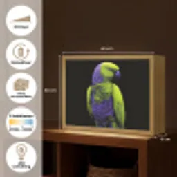 Papegaai - Veren - Opvallend - Groen Light Box met batterij (Wandlamp) middel -USP_websiteoverzichtNL
