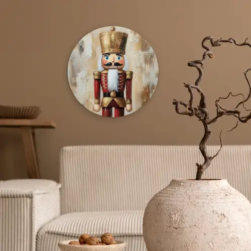 Kerst - Poppetje - Abstract Wandcirkel kunststof plaat 5mm dik klein -sfeer1