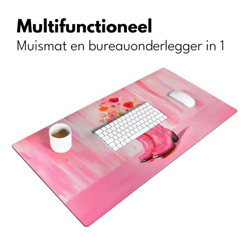 Roze - Bloemen - Cowboy Muismat XXL klein -sfeer4