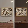 Hout - Boomstammen - Textuur Light Box met batterij (Wandlamp) middel -sfeer3