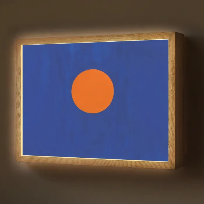 Vorm - Rond - Minimalistisch - Blauw Light Box met batterij (Wandlamp) middel -z3d_website