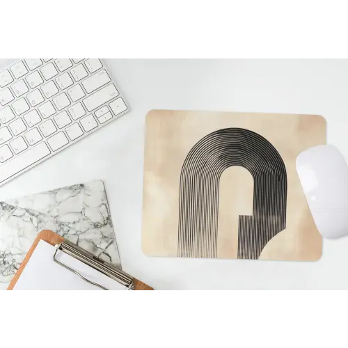 Boog -  Strepen - Minimalistisch - Zwart muismat rubber klein -witbureau