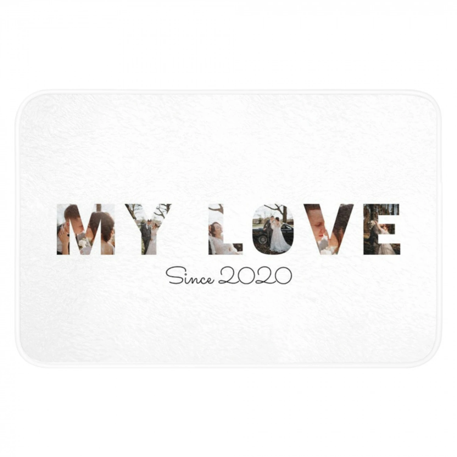 My Love - Lettercollage Badmat klein -3d