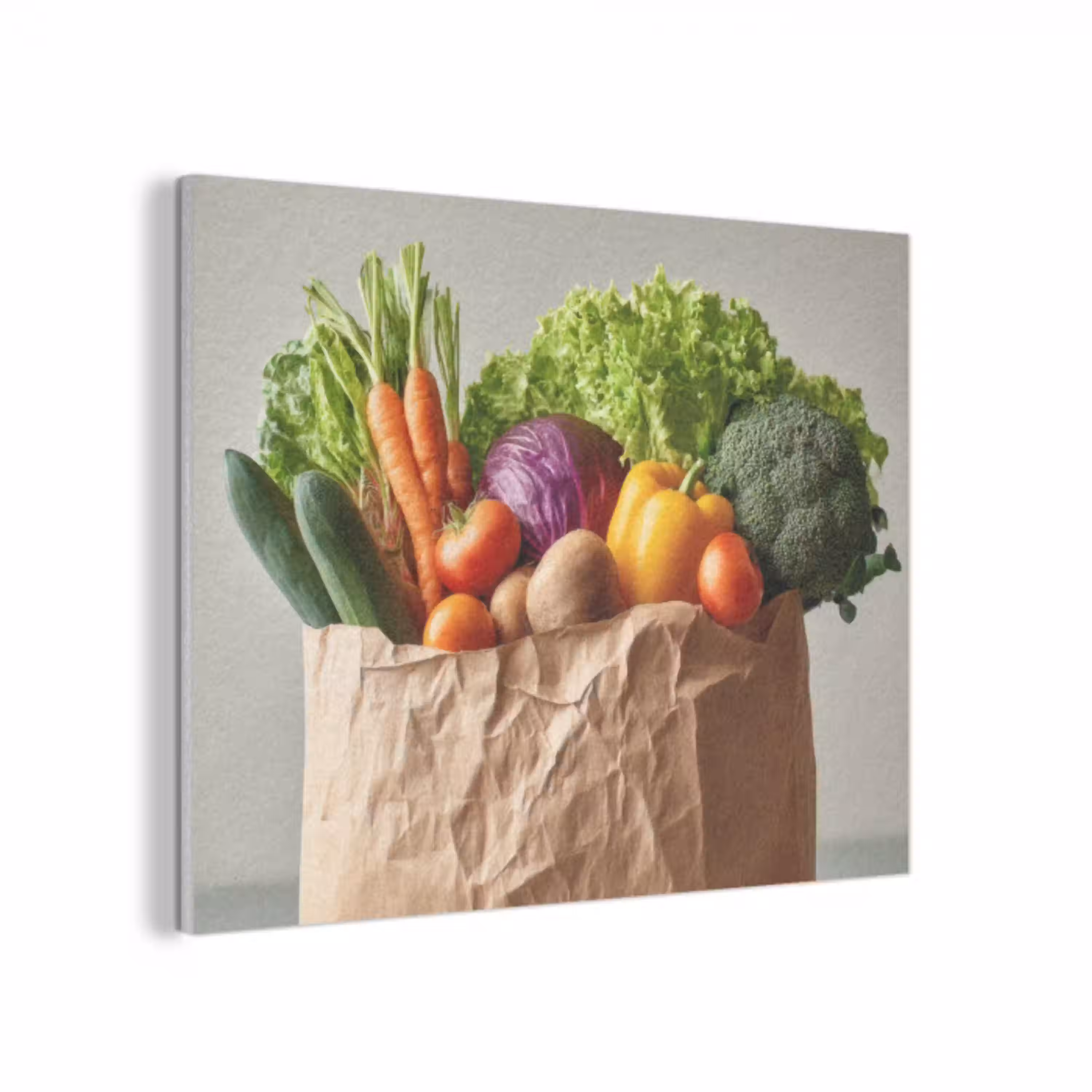 Papieren - Boodschappen - Groente - Kleurrijk PET vilt klein -3d
