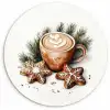 Koffie - Koek - Winter - Art - Kerst KitchenYeah - Keuken - Wandcirkel Forex klein -3d