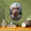 Schotse hooglander - Koe - Dieren - Berg - Natuur Wandcirkel Ovaal Forex klein -sfeer2