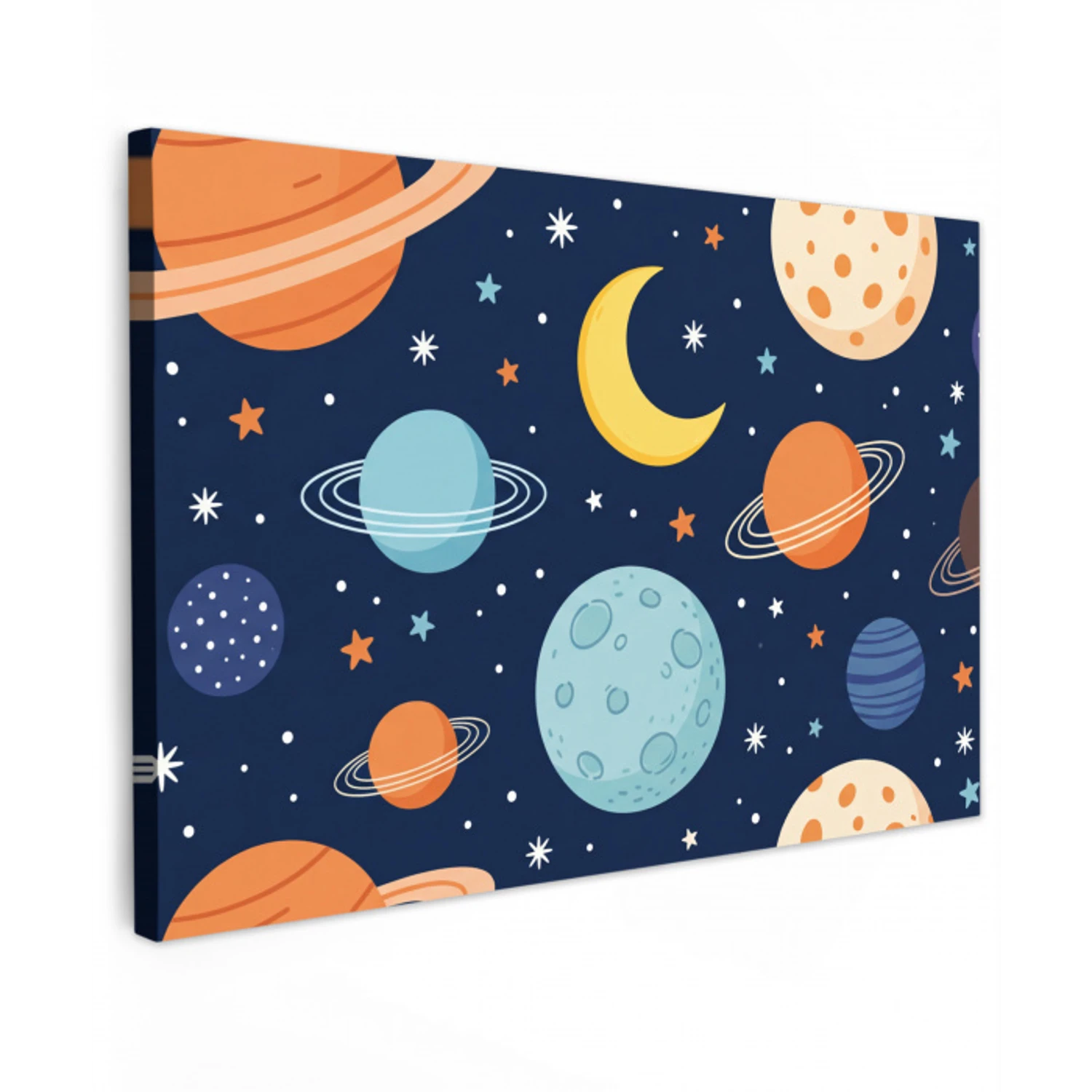 Ruimte - Planeten - Kleurrijk canvas 2cm klein -z3d