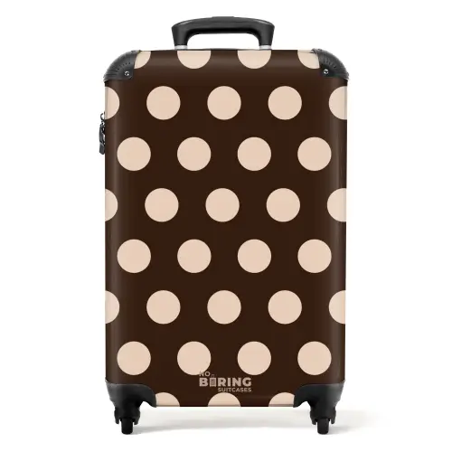 Stippen patroon in verschillende tinten bruin NBS - Handbagage koffer - Unisex middel -productfoto_recht
