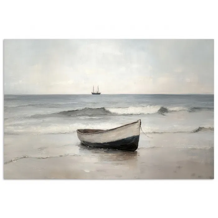 Roeiboot - Zee - Horizon poster papier klein -3d