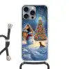 Kerstwonder - Winteravond - Kleurrijk Hoesje iPhone 16 Pro Max met koord klein -3d