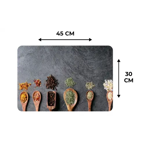 Pollepel - Kruiden - Specerijen - Industrieel Placemat vinyl groot -specs
