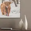 Schotse Hooglander - Sneeuw - Winter - Natuur - Dieren PET vilt klein -sfeer6_closeup