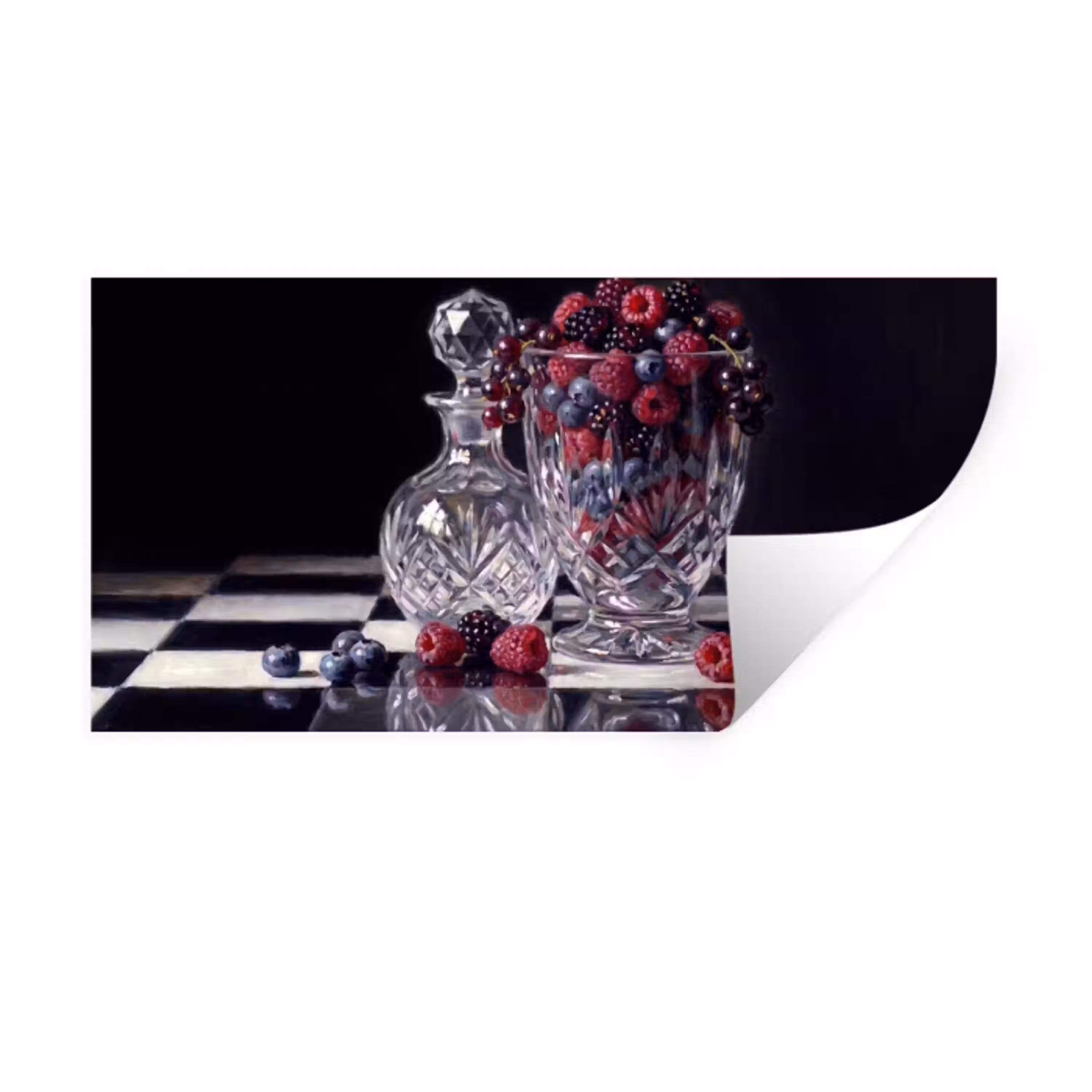Bessen - Kristal - Stilleven Muursticker klein -3d