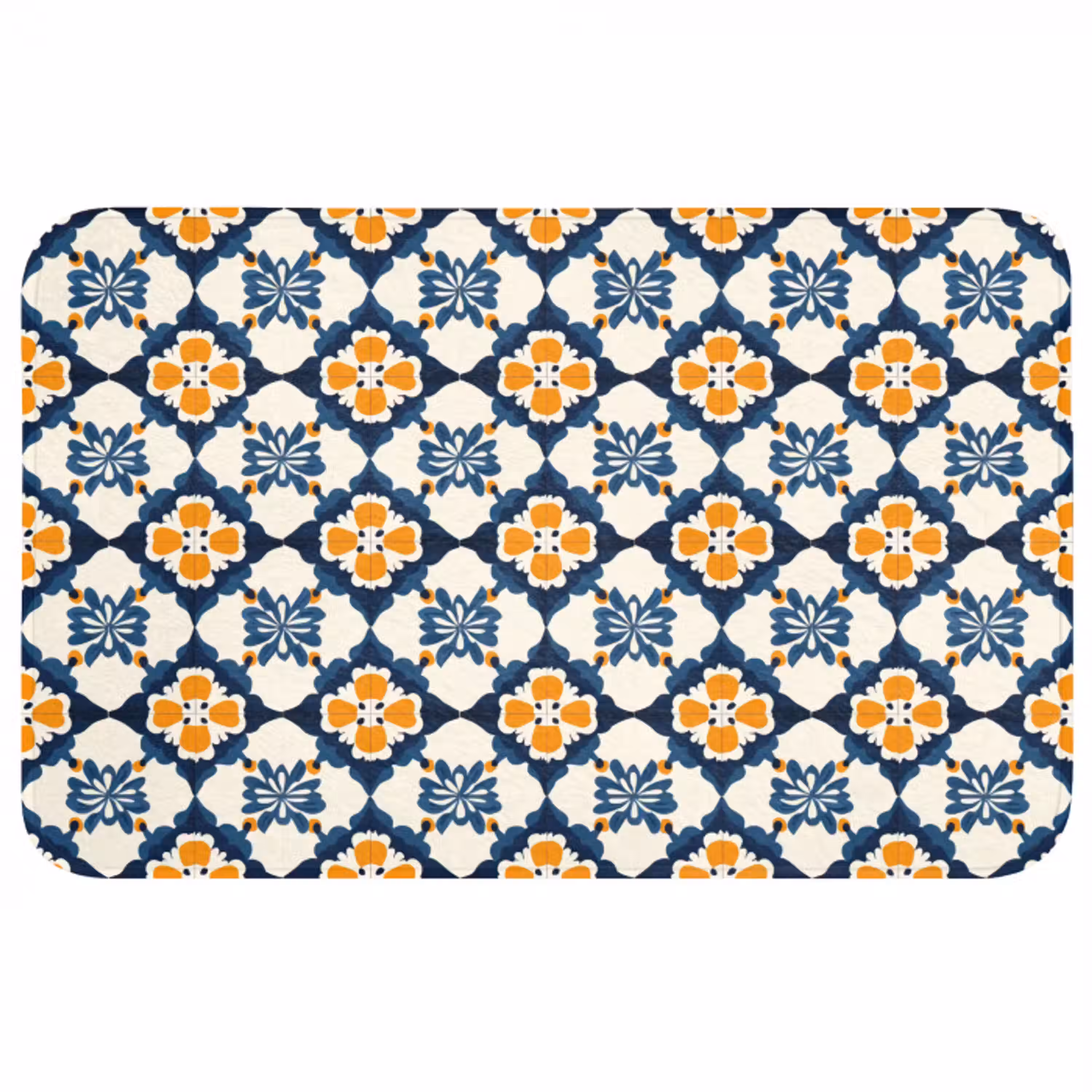 Klassiek - Geometrisch - Blauw Badmat middel 997 -3d