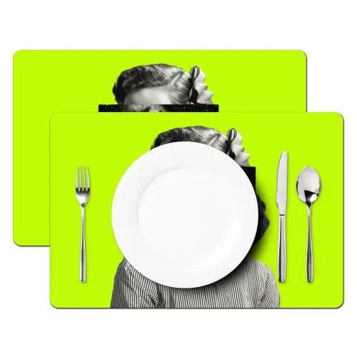 Vrouw - Sterrenhemel - Groen Placemat vinyl groot -zzsfeer2_Kitchenyeah-website