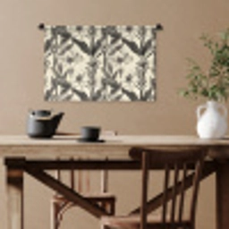 Klassiek - Botanisch - Zwart - Beige Wandkleed katoen klein 269 -sfeer6