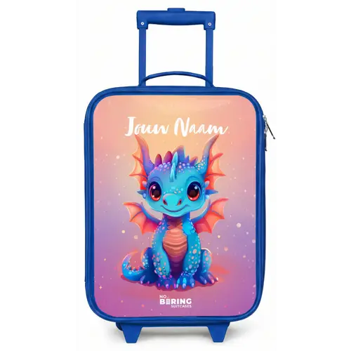 Schattige baby draak Kinderkoffer - Blauw klein -zz3dotto