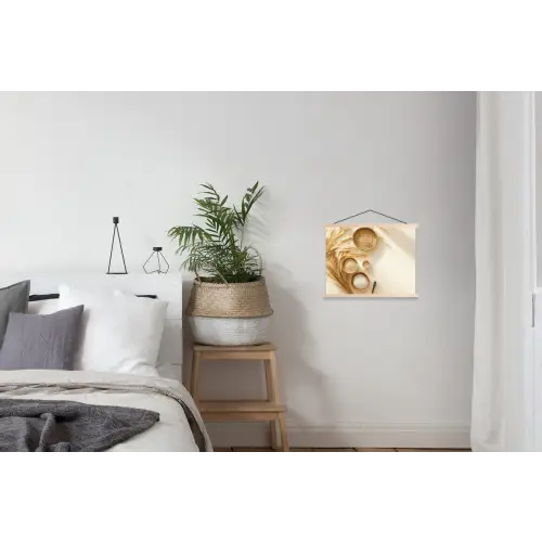 Granen - Hout - Kom - Beige textielposter latten blank klein -woonkamer
