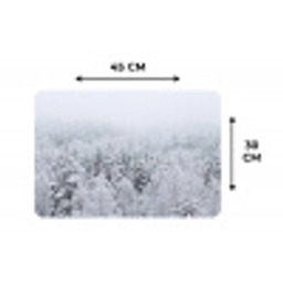 Bos - Sneeuw - Winter - Natuur - Wit Placemat vinyl groot -specs