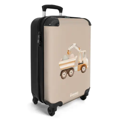 Gele kiepwagen in neutrale kleuren NBS - Handbagage koffer - Volwassenen Unisex middel -productfoto_3d