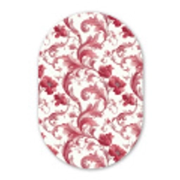 Barok - Patroon - Rood Wandcirkel Ovaal Aluminium middel 839 -3d