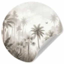 Jungle - Palmbomen - Natuur Wandcirkel behangsticker klein -3d