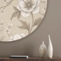 Bloemen - Patroon - Beige Akoestische PET Vilt - Rond klein -sfeer5_closeup