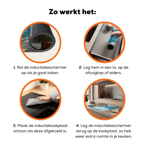 Boten - Rotsen - Zee - Zon Inductie beschermer vinyl 3mm klein -zzzzzzz-td-werking
