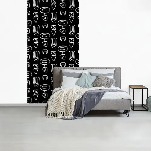 Penseel - Bogen - Lijnen - Wit fotobehang vinyl groot 64 -slaapkamer