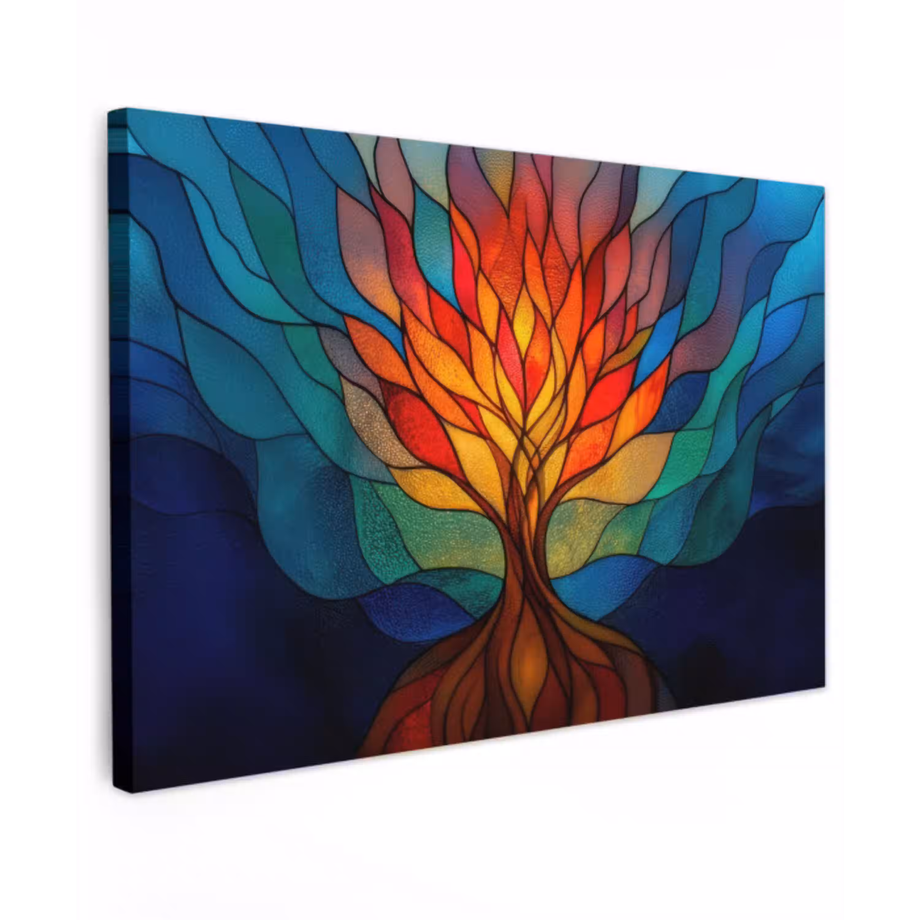 Sierglas - Boom - Rood - Vlakken canvas 2cm klein -z3d