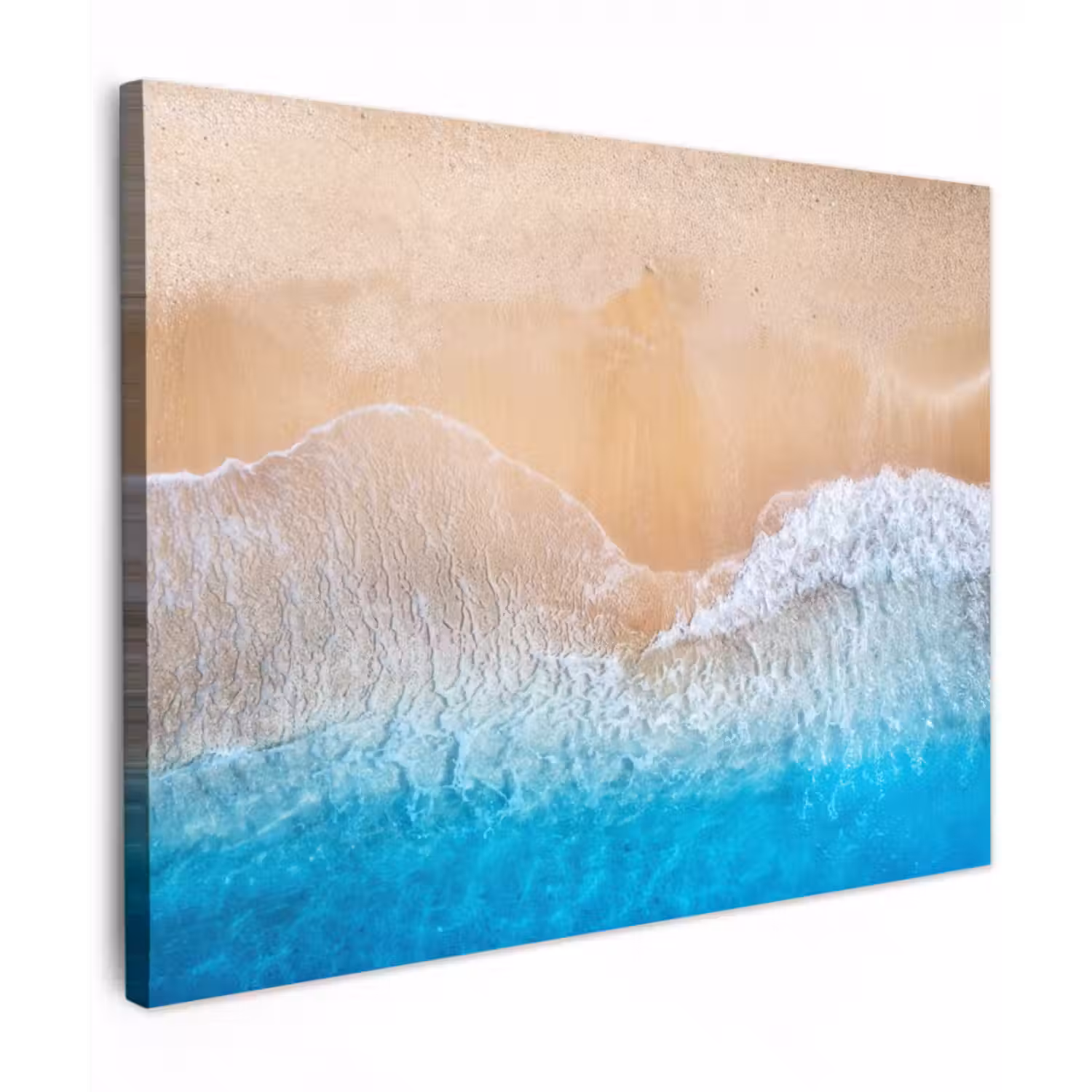 Leinwandbild - Strand - Meer - Sand - Sommer - Blau - Wellen