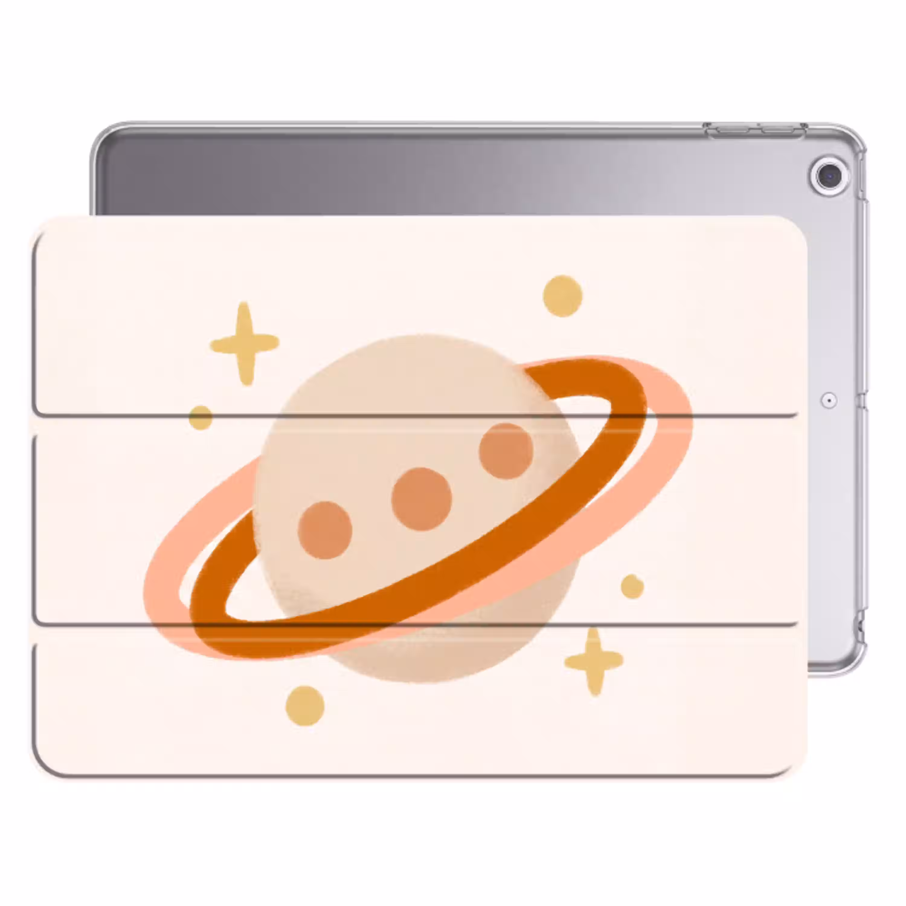 Planeet - Ringen - Ruimte - Illustratie - Beige Apple iPad 2017 middel -threedimensional_3d_global