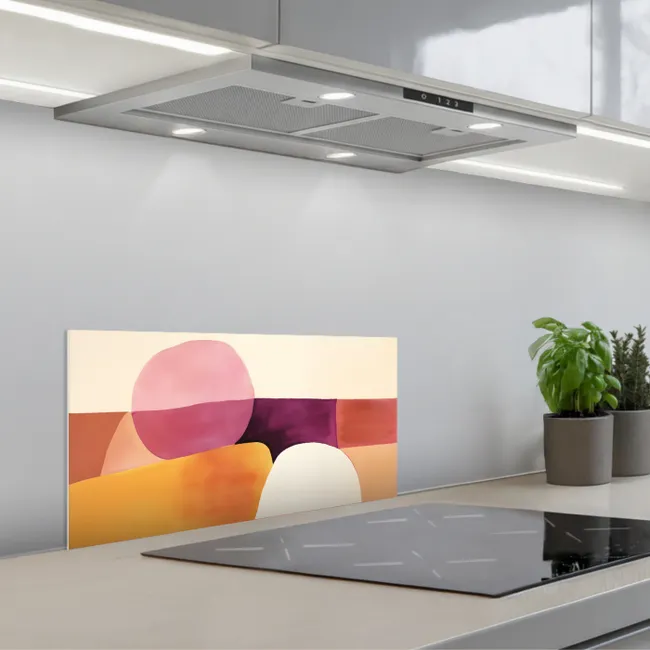 Vormen - Abstract - Kleurrijk keuken achterwand spatscherm klein -3d_schuin