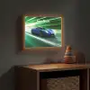 Race auto - Blauw - Groen Light Box met batterij (Wandlamp kind) middel -sfeer5_kind