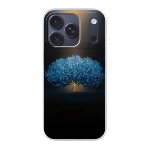 Boom - Blauw - Bladeren - Penseelstreken Telefoonhoesje iPhone 17 Pro klein -3d