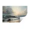 Strand - Zee - Zonsondergang Muursticker klein -3d