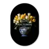 Quotes - Bloem - Tulp - Geel Wandcirkel Ovaal Glas middel -3d