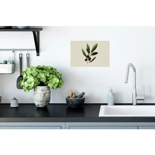 Olijftak - Donkergroen - Olijven Muursticker klein -keuken