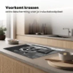Wasbeer - Cute - Pasta - Tafelkleed - Zwart - Wit Inductie beschermer vinyl 3mm klein -sfeer1