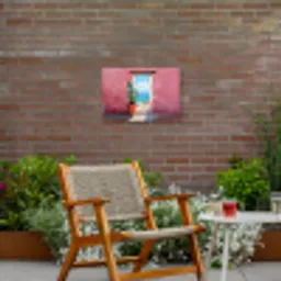 Zee - Roze - Cactus Tuinposter op houten frame 2 cm dik klein -sfeer3