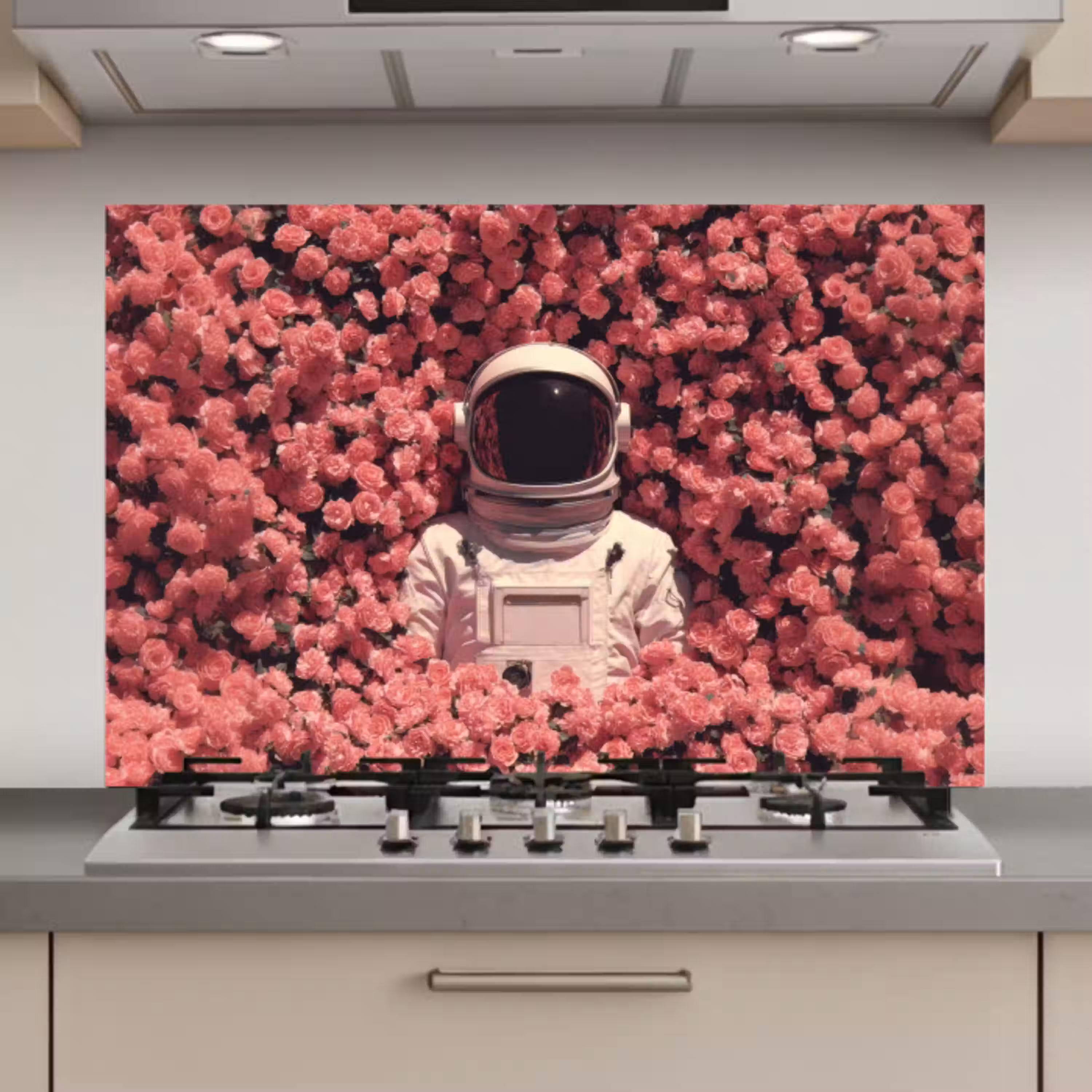 Bloemen - Roze - Astronaut keuken achterwand spatscherm klein -3d_website