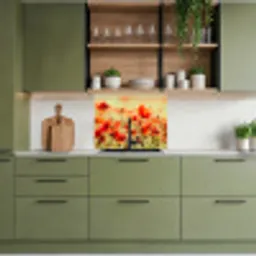 Klaprozen - Bloemen - Rood - Bloemenveld keuken achterwand 2 middel -sfeer3