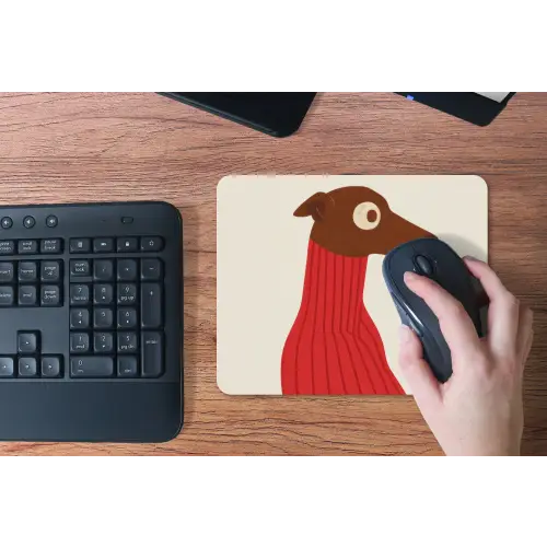 Silhouet - Hond - Trui - Rood muismat rubber klein -toetsenbord